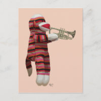 Sock monkey spelar trumpet 2