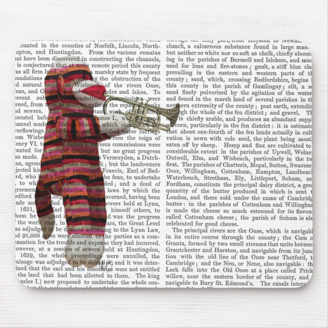 Sock monkey spelar trumpet musmatta (Framsidan)
