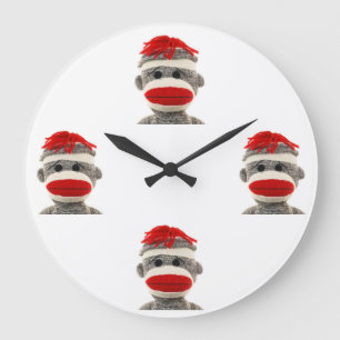 Sock monkey stor klocka