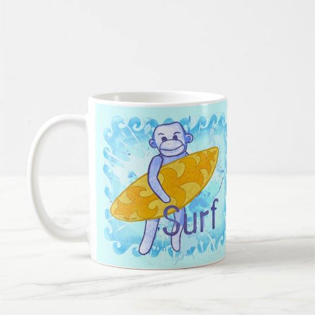 Sock Monkey Surfar-mugg Kaffemugg (Vänster)