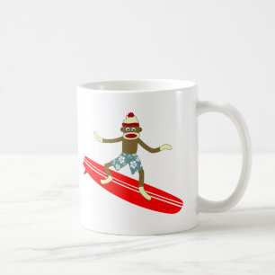 Sock monkey Surfer Kaffemugg