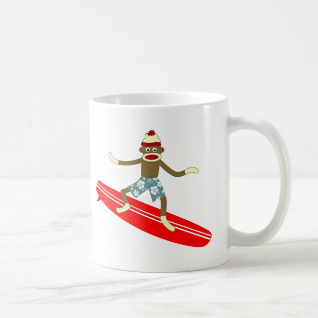 Sock monkey Surfer Kaffemugg (Höger)