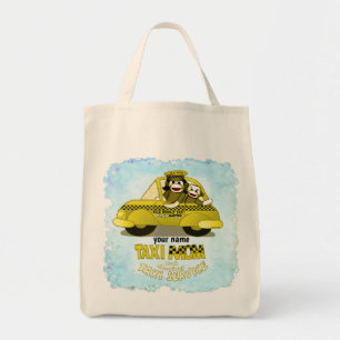 Sock Monkey Taxi Mamma anpassat namn Tygkasse