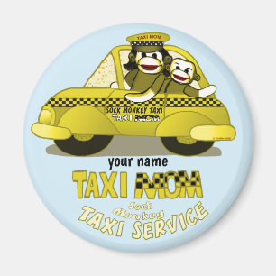 Sock monkey Taxi Mamma Magnet