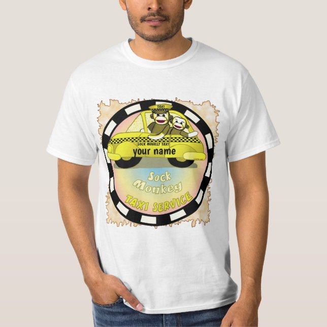 Sock monkey Taxi t-shirt (Framsida)