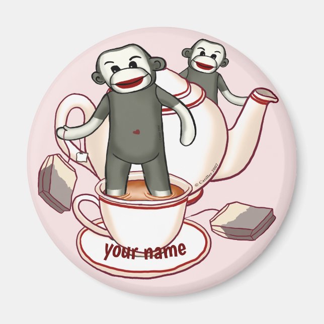 Sock Monkey Tekanna magnet (Framsidan)