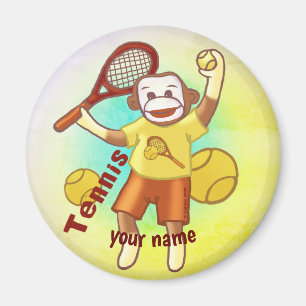Sock monkey Tennis magnet