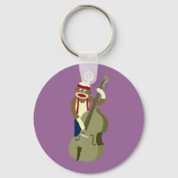 Sock monkey Upright Bass Player