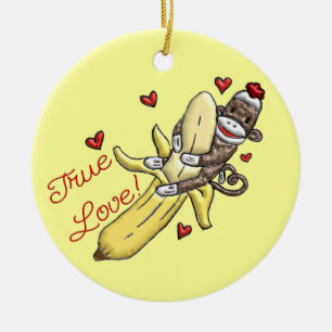 Sock monkey Valentine Door Hanger ornament