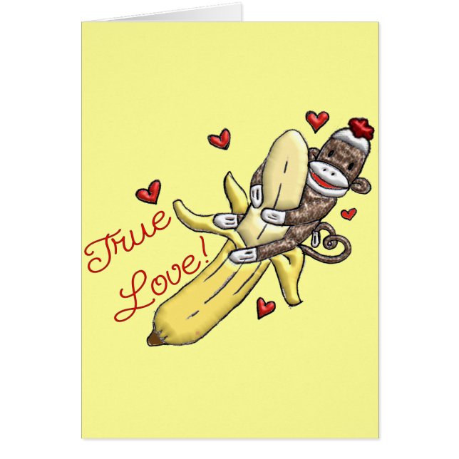 Sock monkey Valentine Merchandise Hälsningskort (Framsidan)