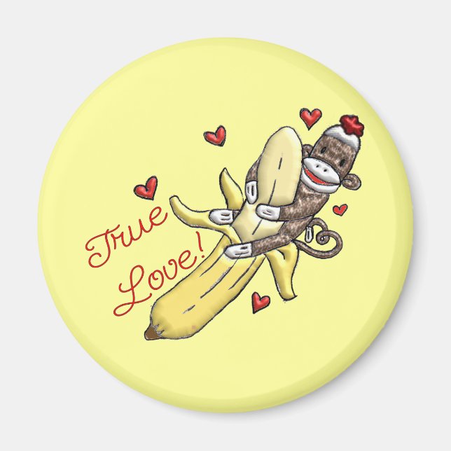 Sock monkey Valentine Merchandise Magnet (Framsidan)