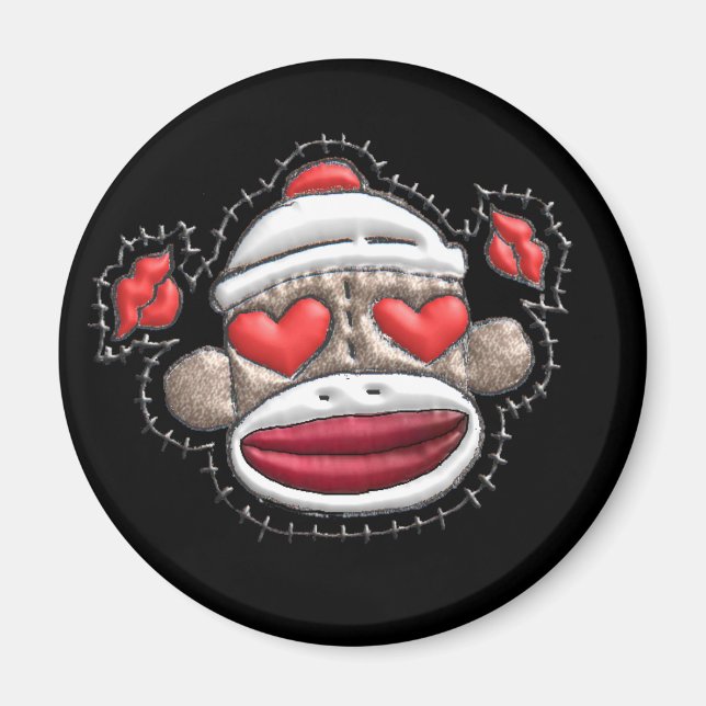 Sock monkey Valentine Merchandise Magnet (Framsidan)