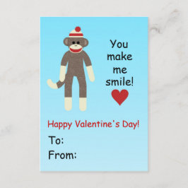 Sock monkey Valentines dagskort för barn Inbjudningar