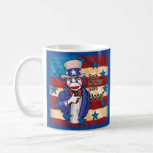Sock monkey Vote mugg