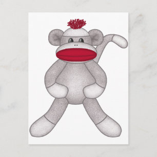 Sock monkey vykort