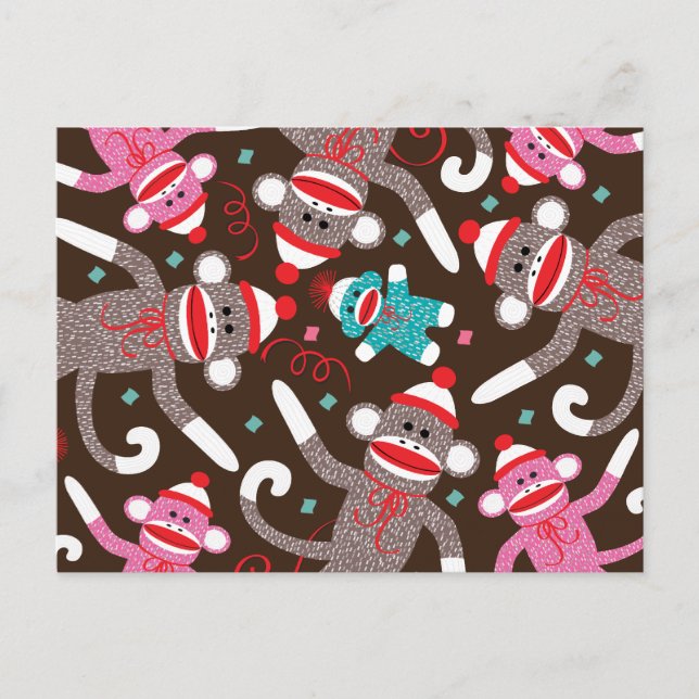 Sock monkey vykort (Framsida)