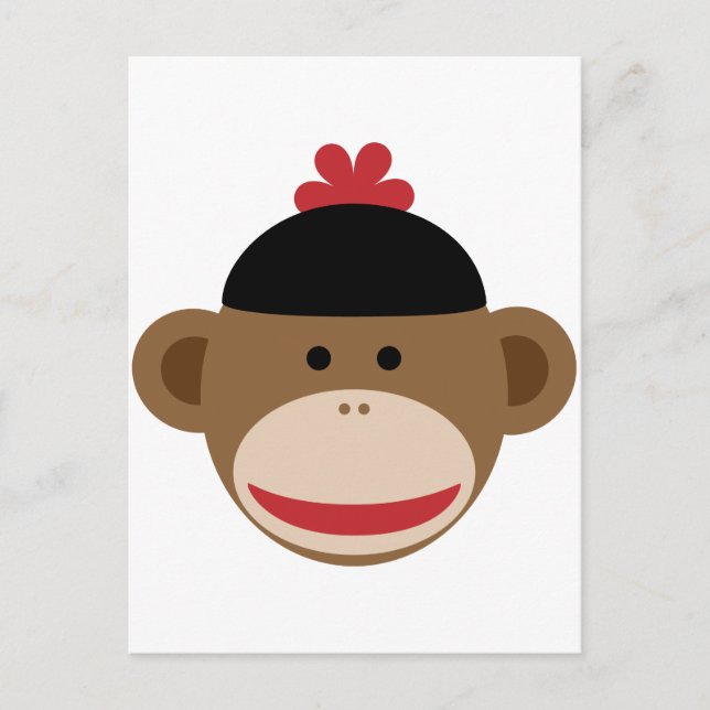 sock monkey vykort (Framsida)