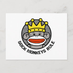 Sock monkey vykort