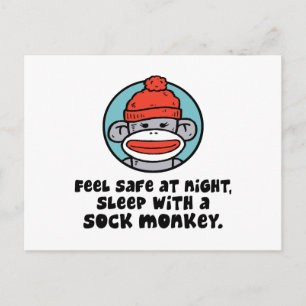 Sock monkey vykort