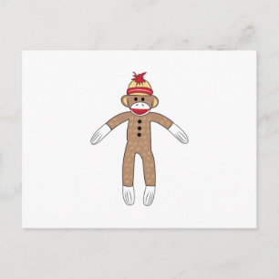 Sock monkey vykort
