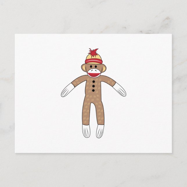 Sock monkey vykort (Framsida)