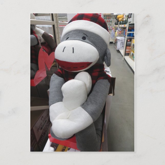 Sock monkey vykort (Framsida)