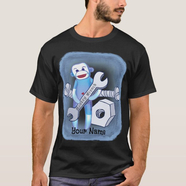 Sock monkey Wrench-mekanisk t-shirt (Framsida)