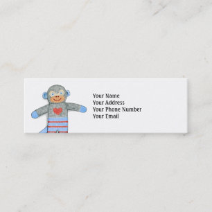 Sock monkeyanpassadevisitkort mini visitkort