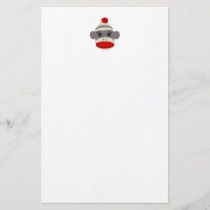 Sock monkeyansikte brevpapper