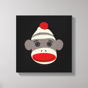 Sock monkeyansikte canvastryck