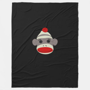 Sock monkeyansikte fleecefilt