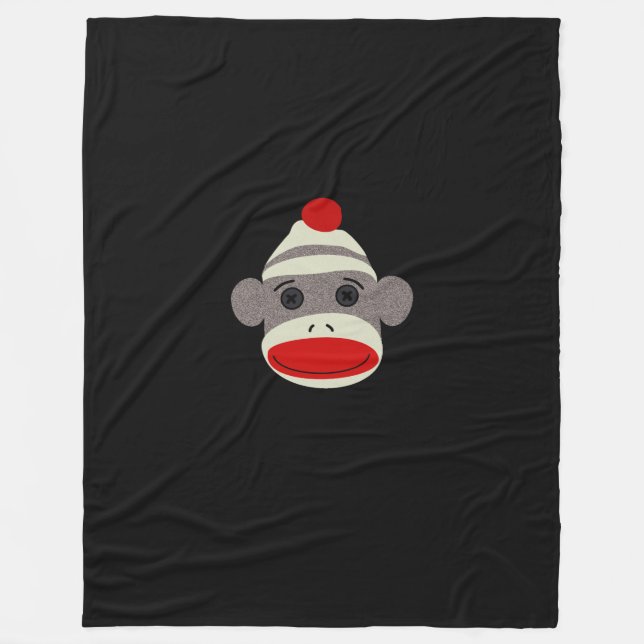 Sock monkeyansikte fleecefilt (Framsidan)