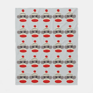 Sock monkeyansikte fleecefilt
