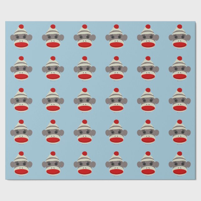 Sock monkeyansiktegåva som slår in papper presentpapper (Seam)