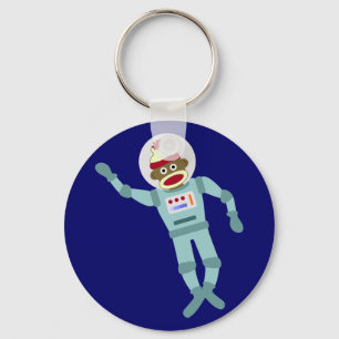 Sock monkeyastronaut nyckelring