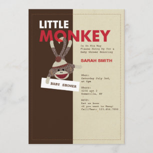 Sock monkeybaby showerinbjudan inbjudningar