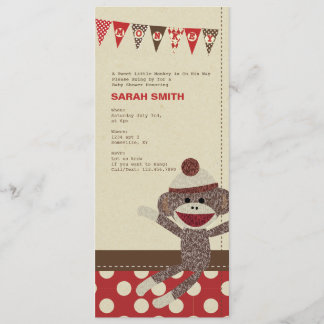 Sock monkeybaby showerinbjudan inbjudningar