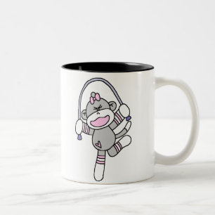 Sock monkeybanhoppningrep Två-Tonad mugg