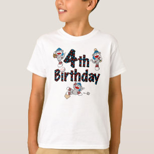 Sock monkeybaseball4e födelsedagen t shirt
