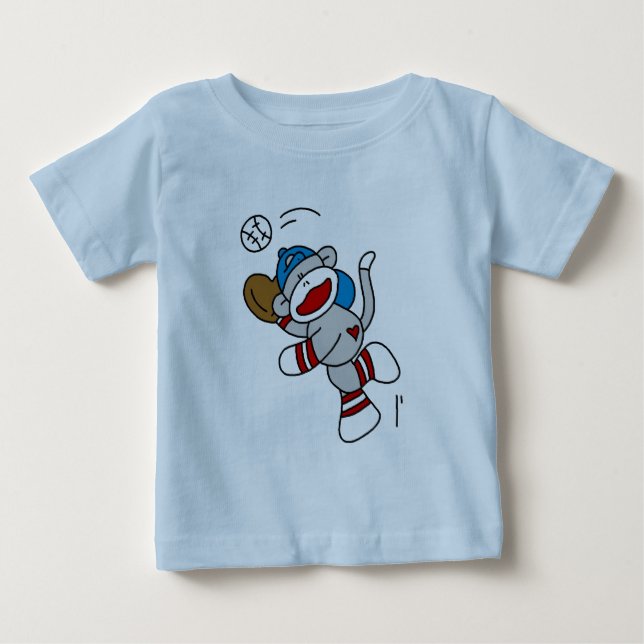 Sock monkeybaseball som fångar bollTshirts T-shirt (Framsida)