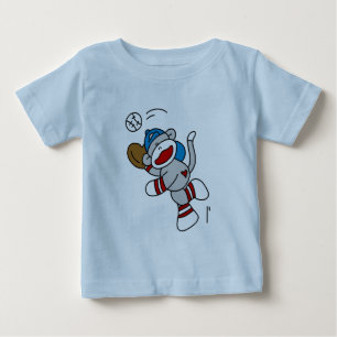 Sock monkeybaseball som fångar bollTshirts Tee
