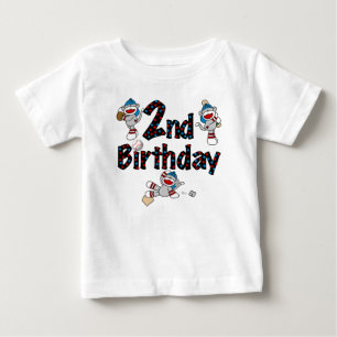 Sock monkeybaseballfödelsedag tee shirt