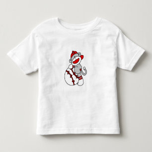 Sock monkeybasebollspelare t-shirt