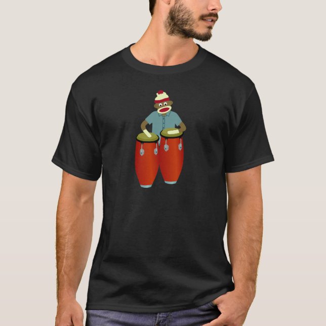 Sock monkeycongaen trummar t-shirt (Framsida)