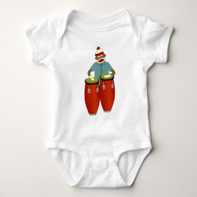 Sock monkeycongaen trummar tee shirt (Framsida)