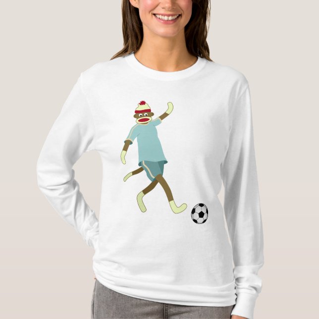 Sock monkeyfotbollspelare t-shirt (Framsida)