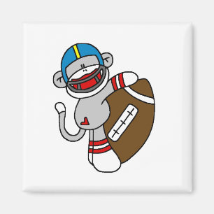 Sock monkeyfotbollT-tröja och gåvor Magnet