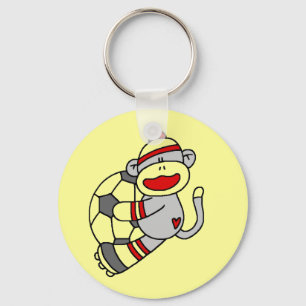 Sock monkeyfotbollTshirts och gåvor Nyckelring