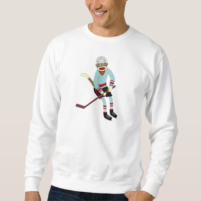 Sock monkeyhockeyspelare sweatshirt (Framsida)