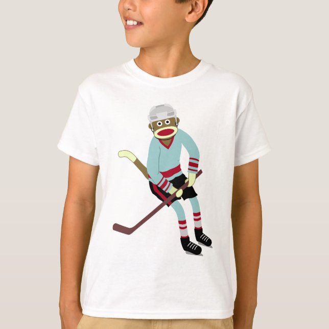 Sock monkeyhockeyspelare tee (Framsida)